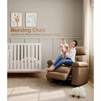 Fauteuils inclinables, fauteuil inclinable classique manuel en cuir, sièges de cinéma maison avec support lombaire et accoudoirs pour salon, chambre à coucher et chambre de bébé - Café