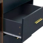 Buffet moderne avec grand espace de rangement, meuble de rangement multifonctionnel pour salle à manger, salon, entrée, noir