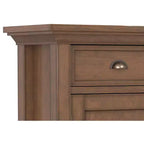 Meuble de rangement pour entrée de style transitionnel en bois massif Mansfield, 91 cm de large, brun vieilli naturel rustique