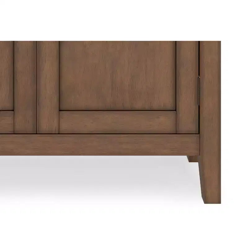 Meuble de rangement pour entrée de style transitionnel en bois massif Mansfield, 91 cm de large, brun vieilli naturel rustique