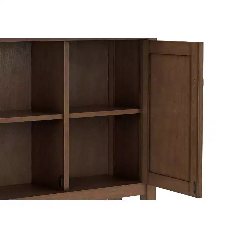 Meuble de rangement pour entrée de style transitionnel en bois massif Mansfield, 91 cm de large, brun vieilli naturel rustique