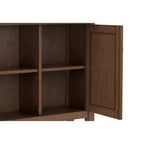 Meuble de rangement pour entrée de style transitionnel en bois massif Mansfield, 91 cm de large, brun vieilli naturel rustique