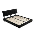 Lit plateforme Whisen King Size en chenille, cadre de lit en bois, tête de lit capitonnée avec oreiller nuage ultra-doux et extra-large