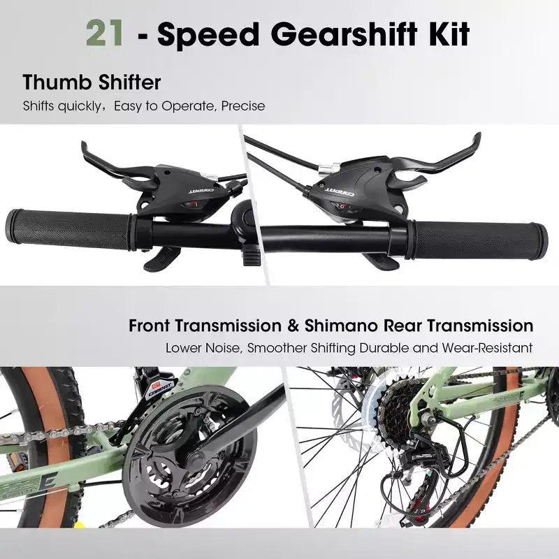 VTT roues 24 pouces, 21 vitesses pour homme et femme, vélo de ville/trail/VTT