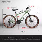 VTT roues 24 pouces, 21 vitesses pour homme et femme, vélo de ville/trail/VTT