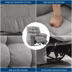 Fauteuil inclinable extra large et surdimensionné avec massage et chauffage - Fauteuil inclinable manuel en peluche pour salon, confort de type « Lazy Boy » avec inclinaison à 150 degrés