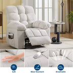 Fauteuil inclinable extra large et surdimensionné avec massage et chauffage - Fauteuil inclinable manuel en peluche pour salon, confort de type « Lazy Boy » avec inclinaison à 150 degrés