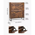Meuble à chaussures VEVOR avec 2 tiroirs basculants, meuble de rangement pour chaussures de style ferme avec pieds en métal et dispositif anti-basculement, marron