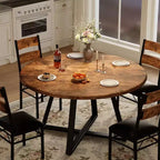 Ensemble table à manger ronde Acekool 43 pouces pour 4 personnes, 5 pièces, table de cuisine et chaises rembourrées, gain de place