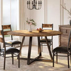 Ensemble table à manger ronde Acekool 43 pouces pour 4 personnes, 5 pièces, table de cuisine et chaises rembourrées, gain de place