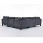 Canapé d'angle moderne GDFStudio Fenlo 108,5 places en velours côtelé avec 5 coussins et 6 dossiers