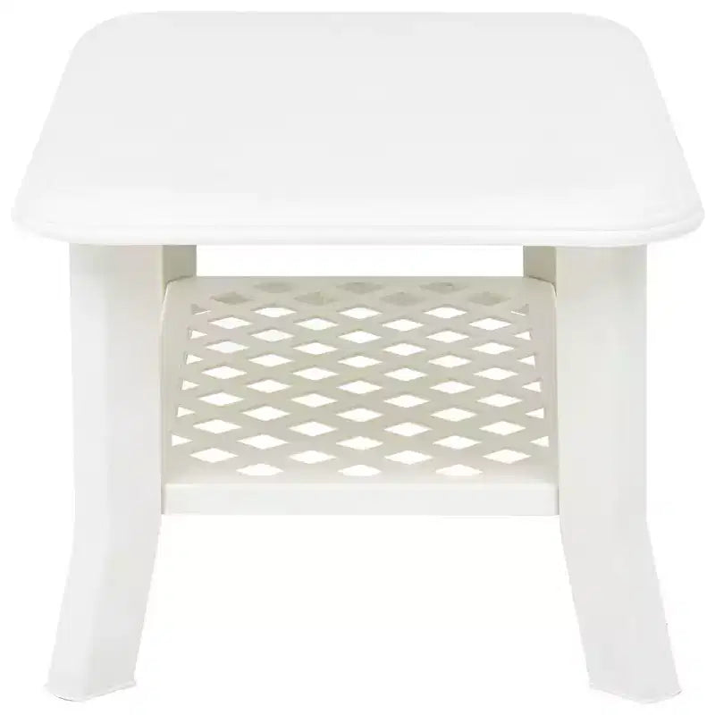 vidaXL Table Basse Table d'Appoint avec Étagère de Rangement Table d'Appoint de Canapé Plastique
