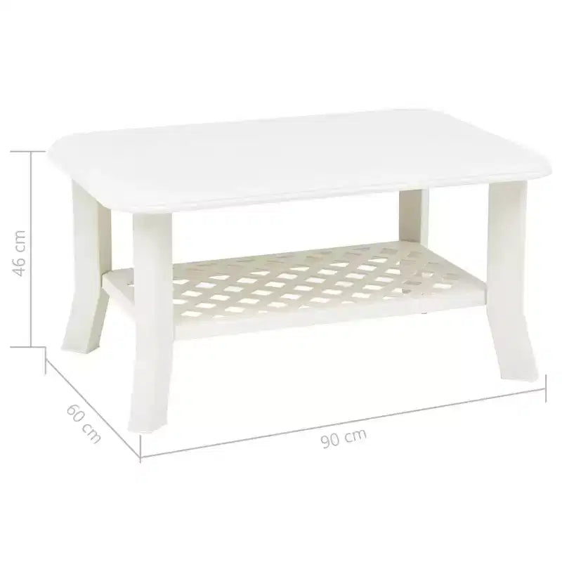 vidaXL Table Basse Table d'Appoint avec Étagère de Rangement Table d'Appoint de Canapé Plastique