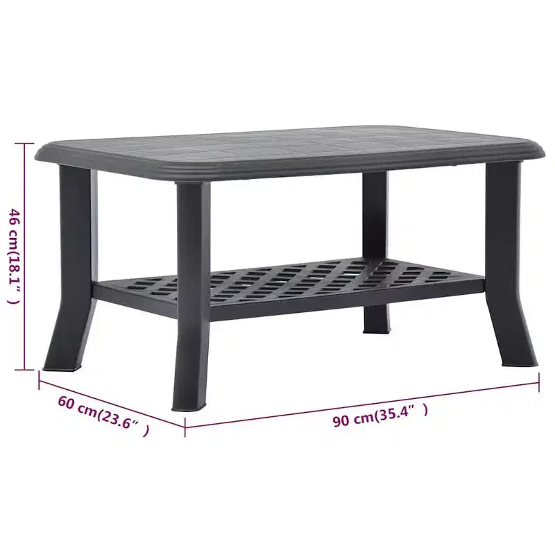 vidaXL Table Basse Table d'Appoint avec Étagère de Rangement Table d'Appoint de Canapé Plastique