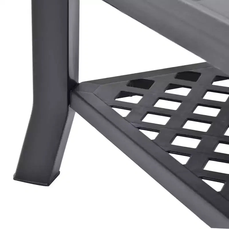 vidaXL Table Basse Table d'Appoint avec Étagère de Rangement Table d'Appoint de Canapé Plastique