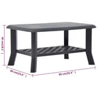 vidaXL Table Basse Table d'Appoint avec Étagère de Rangement Table d'Appoint de Canapé Plastique
