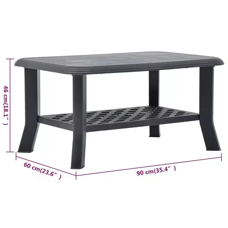 vidaXL Table Basse Table d'Appoint avec Étagère de Rangement Table d'Appoint de Canapé Plastique