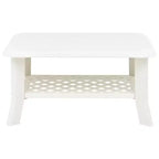 vidaXL Table Basse Table d'Appoint avec Étagère de Rangement Table d'Appoint de Canapé Plastique