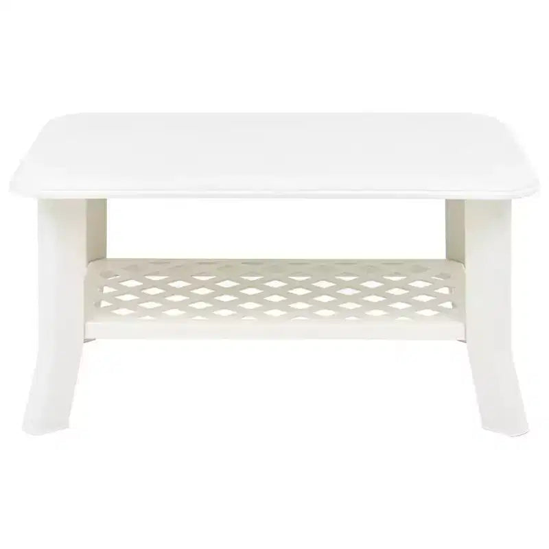 vidaXL Table Basse Table d'Appoint avec Étagère de Rangement Table d'Appoint de Canapé Plastique