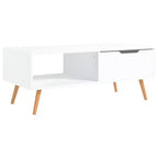 vidaXL Coffee Table White Engineered Wood Medium Coffee Table