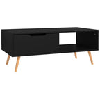 vidaXL Table basse blanche en bois d'ingénierie Table basse moyenne