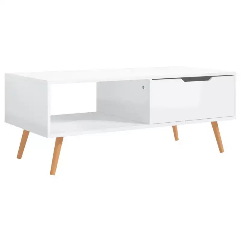 vidaXL Table basse blanche en bois d'ingénierie Table basse moyenne
