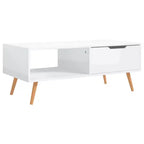 vidaXL Table basse blanche en bois d'ingénierie Table basse moyenne