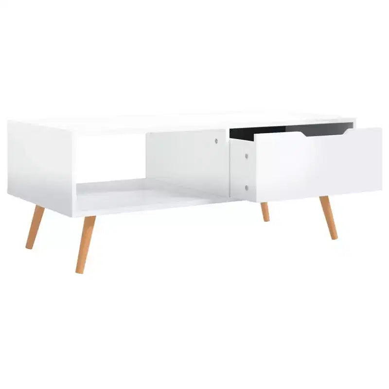 vidaXL Table basse blanche en bois d'ingénierie Table basse moyenne
