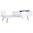 vidaXL Table basse blanche en bois d'ingénierie Table basse moyenne