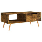 vidaXL Table basse blanche en bois d'ingénierie Table basse moyenne