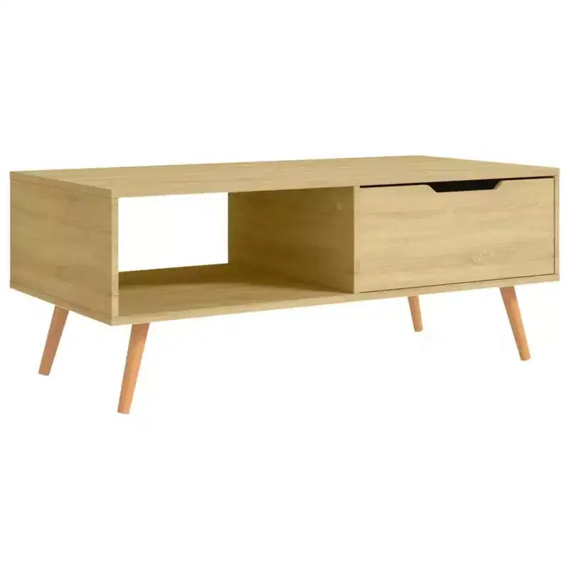 vidaXL Table basse blanche en bois d'ingénierie Table basse moyenne