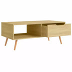 vidaXL Table basse blanche en bois d'ingénierie Table basse moyenne