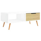vidaXL Table basse blanche en bois d'ingénierie Table basse moyenne