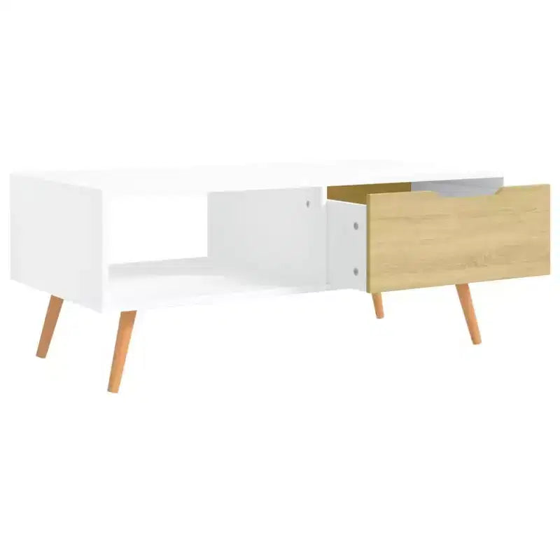 vidaXL Table basse blanche en bois d'ingénierie Table basse moyenne