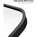 Miroir sur pied plein corps arqué avec support 45x147 cm Miroir mural noir Chambre Miroir de corps Grande taille Cadre solide