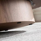 Table Basse Ovale Moderne MAYEERTY 43 Pouces avec Pieds de Tambour, Table d'Appoint en MDF pour Salon et Chambre à Coucher, Table Basse Compacte pour Petits Espaces