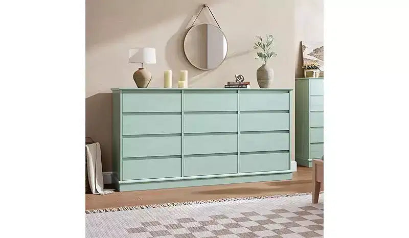 Commodes 12 tiroirs, commode de chambre avec tiroirs profonds, grande commode double pour placard avec plateau large, grande commode en bois pour salon, chambre à coucher
