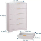 Commode Acekool à 4 tiroirs cannelés, commode moderne avec panneau ondulé, meuble de rangement haut pour chambre à coucher, chambre d'enfant, salon, entrée.