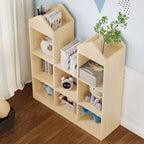 Bibliothèque pour enfants à 8 compartiments en forme de château, coin lecture pour enfants avec organiseur de rangement de jouets, vitrine de rangement multiple pour salle de jeux d'enfants