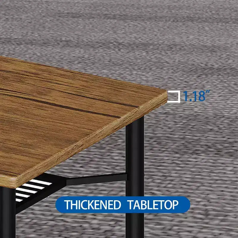 Ensemble de table à manger rustique en bois pour 4 personnes, table de cuisine et de salle à manger de style ferme de 4 pièces avec chaises, plateau de 3 cm d'épaisseur, pieds réglables