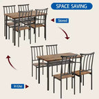 Ensemble de table à manger rustique en bois pour 4 personnes, table de cuisine et de salle à manger de style ferme de 4 pièces avec chaises, plateau de 3 cm d'épaisseur, pieds réglables
