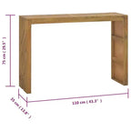 vidaXL Console 110x35x75 cm Bois de teck massif