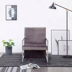 vidaXL Fauteuil avec pieds chromés Velours gris foncé