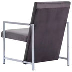 vidaXL Fauteuil avec pieds chromés Velours gris foncé