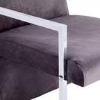 vidaXL Fauteuil avec pieds chromés Velours gris foncé