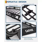 Porte-bagages de toit, 130x90 cm, capacité 90 kg, panier de toit en acier électrozingué avec déflecteur pour SUV/Jeep/BMW