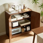 Meuble buffet de rangement Okak au design ondulé cannelé moderne avec 2/4 portes, buffet décoratif pour salle à manger, cuisine