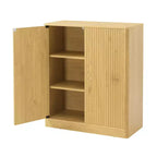 Meuble buffet de rangement Okak au design ondulé cannelé moderne avec 2/4 portes, buffet décoratif pour salle à manger, cuisine