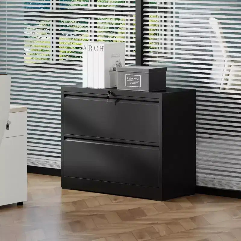 Classeur métallique moderne Okak, grand format, très résistant, avec tiroirs verrouillables, organiseur de rangement pour le bureau à domicile, à placer à côté du bureau.