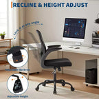 Chaise de bureau Garvee avec soutien lombaire et appui-tête réglables, accoudoirs relevables, chaise ergonomique pivotante à dossier haut noire pour bureau à domicile, jeux Noir